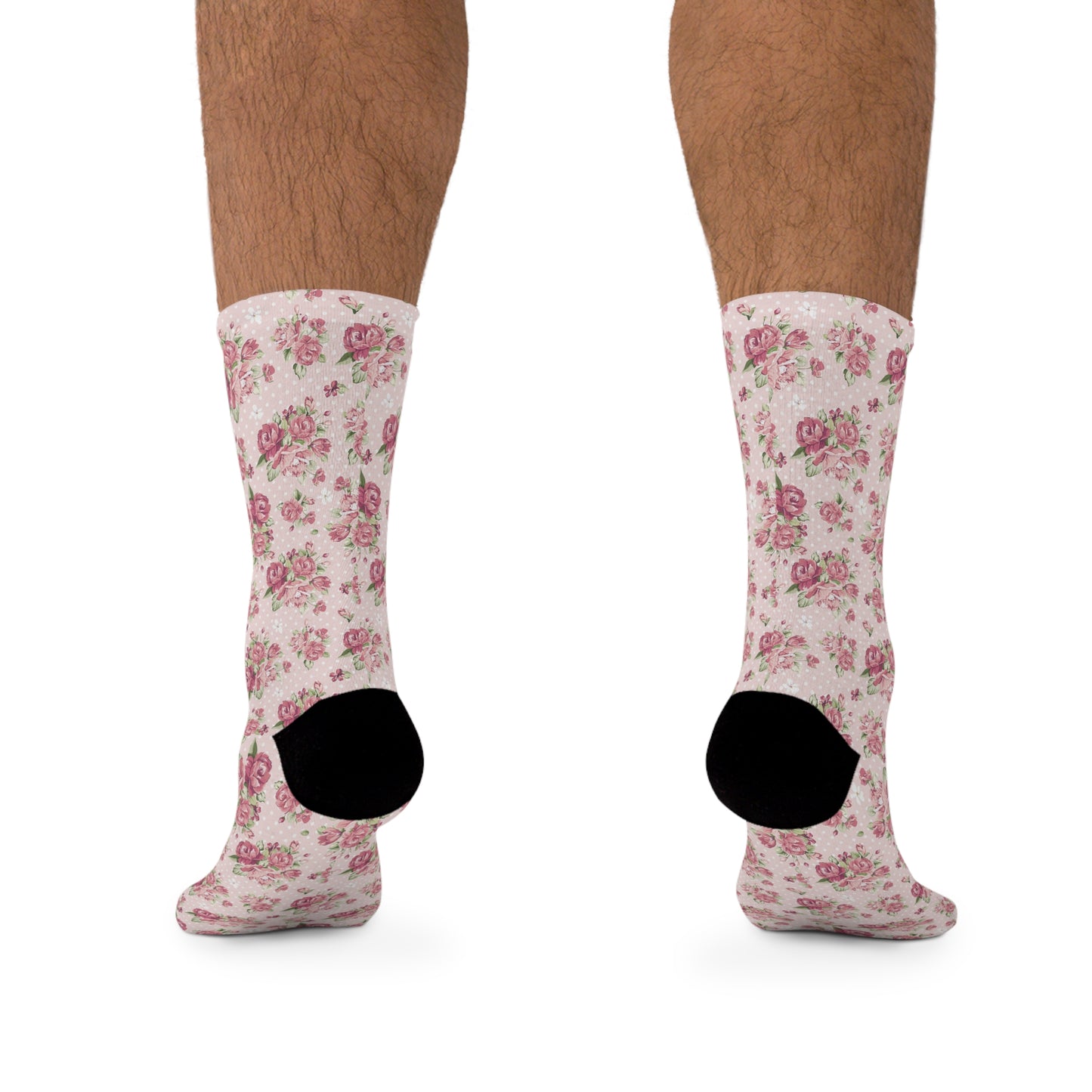 Black Pink Floral Women Socks